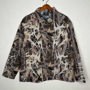 Rebel Vengeance Tiger Tapestry Woven Button Down Jacket Shirt Medium